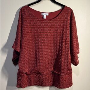 Womens Ladies Dress Barn rust orange dolman sleeve top SZ XL X-Large